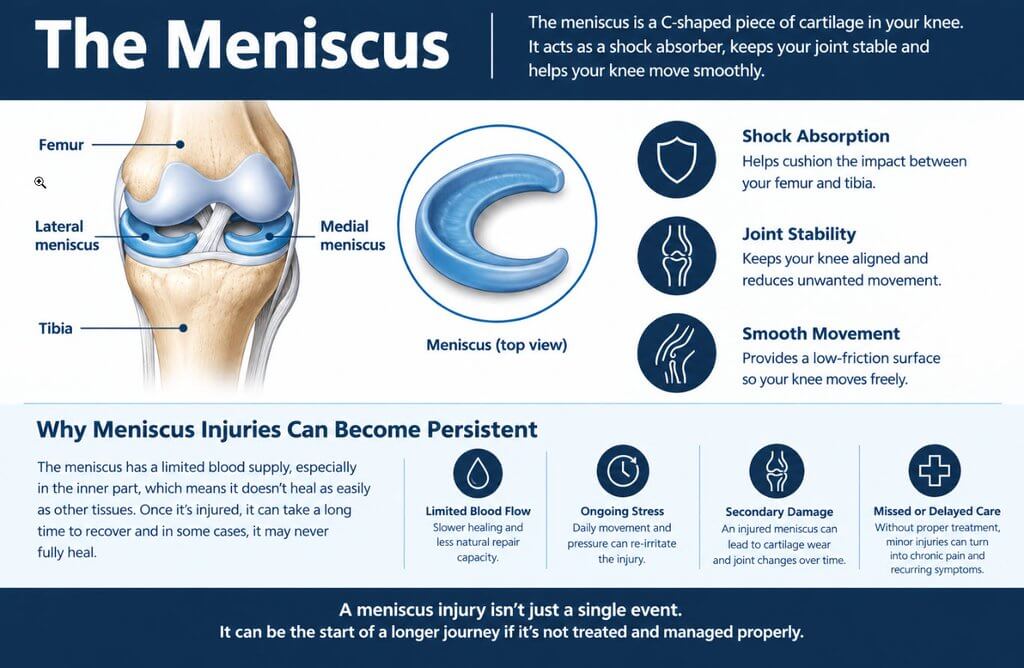 Meniscus diagram to show biomechanics for injuries